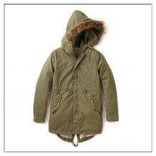 OEM cheap winter mens fishtail parka with hood